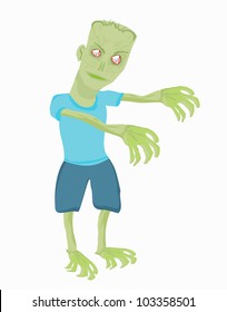 Cartoon zombie isolated on white