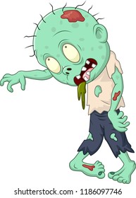 Cartoon zombie isolated on white background