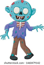 Cartoon zombie isolated on white background