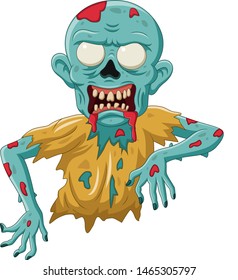 Cartoon zombie isolated on white background