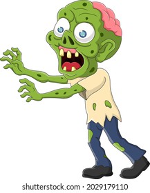 Cartoon zombie isolated on white background