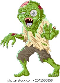 Cartoon zombie isolated on white background