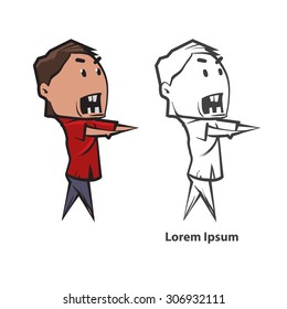 cartoon zombie isolated on white background, simple illustration