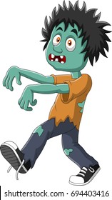 Cartoon zombie isolated on white background 