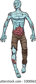 Cartoon zombie laying on the ground. Vector clip art illustration with simple gradients. All in a single layer.