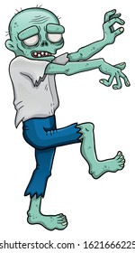 Cartoon zombie male is coming
