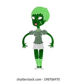 cartoon zombie monster woman