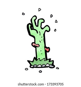 cartoon zombie rising from grave