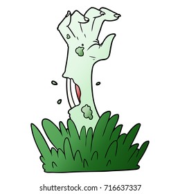 cartoon zombie rising from grave