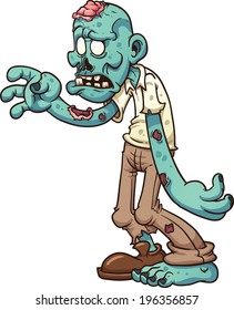 Cartoon zombie. Vector clip art illustration with simple gradients. All in a single layer.