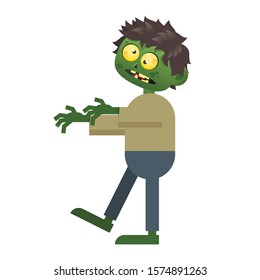 Cartoon Zombie, Vector illustration,  isolated on white background