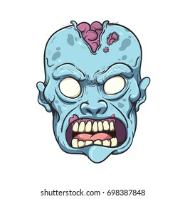 Cartoon zombie. Vector illustration with simple gradients.