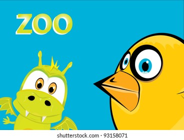 cartoon zoo animals. vector illustrations.