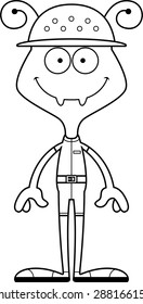 A cartoon zookeeper ant smiling.