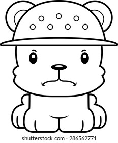A cartoon zookeeper bear looking angry.