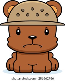 A cartoon zookeeper bear looking angry.