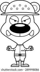 A cartoon zookeeper bear looking angry.