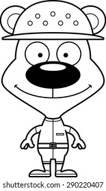 A cartoon zookeeper bear smiling.