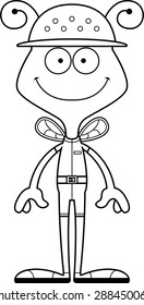 A cartoon zookeeper bee smiling.