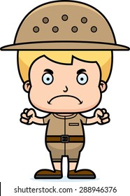 A cartoon zookeeper boy looking angry.
