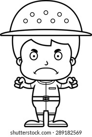 A cartoon zookeeper boy looking angry.