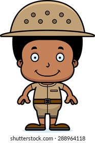 A Cartoon Zookeeper Boy Smiling.