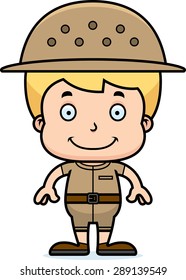 A Cartoon Zookeeper Boy Smiling.