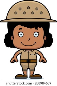 A Cartoon Zookeeper Girl Smiling.