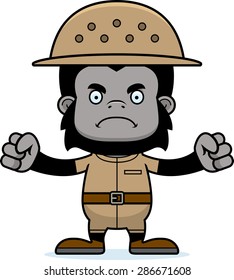A cartoon zookeeper gorilla looking angry.
