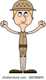 A cartoon zookeeper man looking angry.