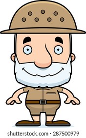 A cartoon zookeeper man smiling.