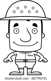 A cartoon zookeeper man smiling.