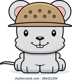 A cartoon zookeeper mouse smiling.