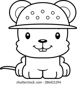 A cartoon zookeeper mouse smiling.