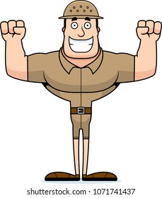 A cartoon zookeeper smiling.