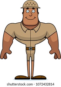 A cartoon zookeeper smiling.