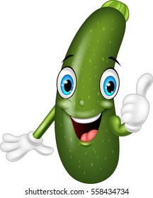 Cartoon zucchini giving thumb up
