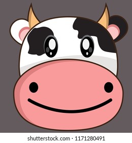Cartoon,cow cute  a separate background.