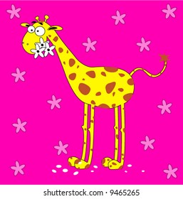 cartoone giraffes - greeting cards for baby birthday