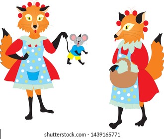 A cartooned fox tale  illustration 