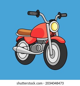 Cartooned Scrambler Custom Motorcycle Vector. Can used for kids stuff design or even coloring page