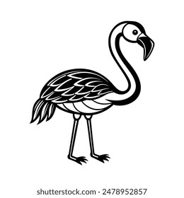 cartoon-flamingo-on-white-background (2), this is a editable file.