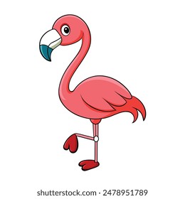 cartoon-flamingo-on-white-background, this is a editable file.