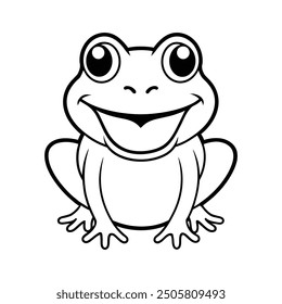 cartoon-frog-sticking-out-tongue-with-smiling-vector illustration, this is a editable file.