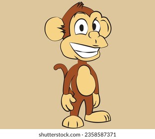 Personaje de caricatura Vector de monos traviesos