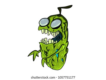Cartooning zombie pickle with sharped skin