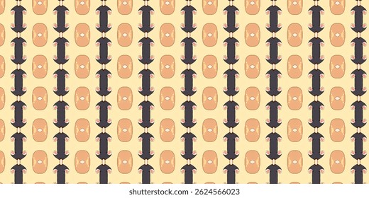 Cartoon-Inspired Seamless Geometric Pattern in Warm Tones