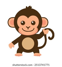 Cartoonish Cute Monkey Illustration Design