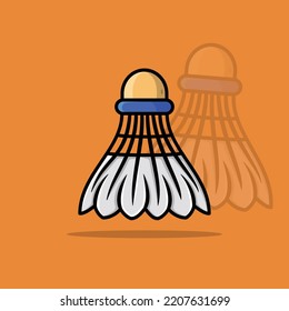 Cartoonish detailed shuttlecock isolated vector illustration.	