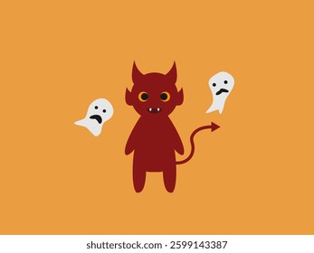 a cartoonish devil with horns